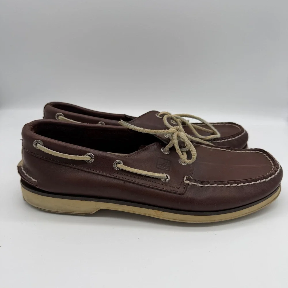 Sperry Top-Sider Mens Authentic Original Boat Shoes Brown Leather 9.5 M 0786707